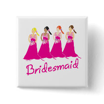 Bridesmaids in Pink Wedding Attendant buttons