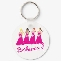 Bridesmaids in Pink Wedding Attendant keychains
