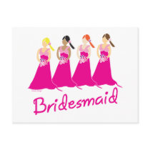 Bridesmaids in Pink Wedding Attendant postcards
