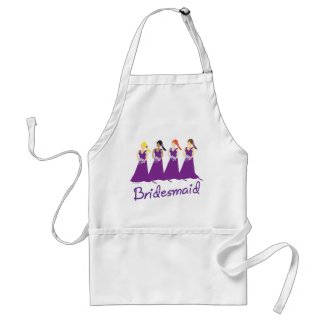 Bridesmaids in Purple Apron apron
