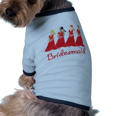 Bridesmaids in Red Wedding Attendant pet clothing