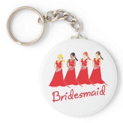 Bridesmaids in Red Wedding Attendant Key Chain