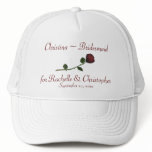 Bridesmaid's Name/Couple's Names - Long Stemmed Ro Mesh Hats