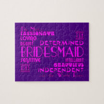 Bridesmaids Thank You Wedding Favors : Qualities Puzzle
