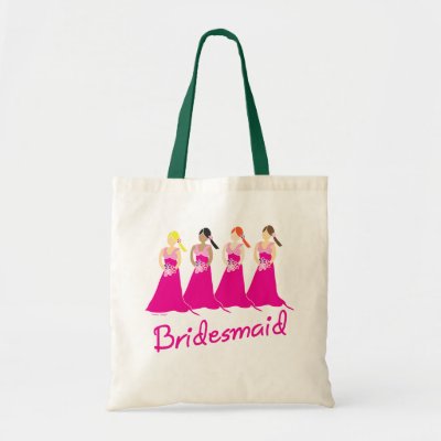 Design Tote  on Bridesmaids Tote Bag Pink Design By Lesrubaweddings