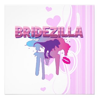 Bridezilla bachelorette wedding bridal shower invites