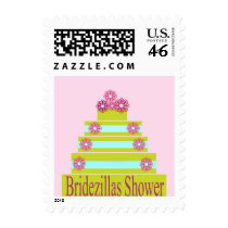 BRIDEZILLAS SHOWER POSTAGE STAMPS by WEDDINGCAKES BRIDEZILLAS SHOWER POSTAGE STAMPS