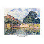 Bridge At Hampton Court By Sisley Alfred Postcard