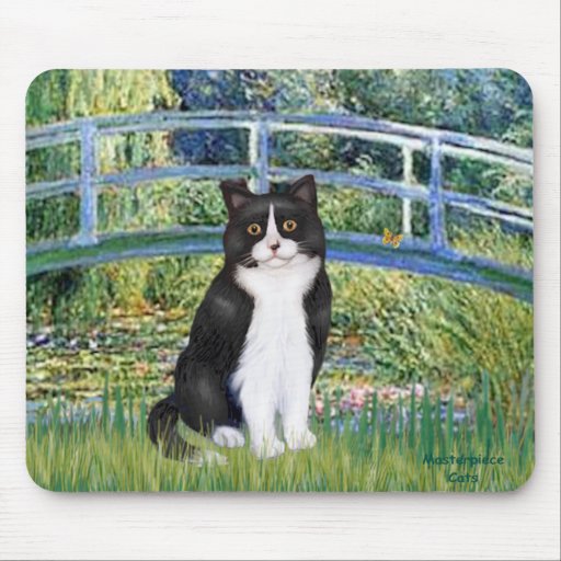 Bridge - Black and White cat Mouse Pad