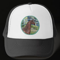 Bridge by Monet - Brown Arabian Horse hats by heartsonggallery Bridge by Monet - Brown Arabian Horse hats