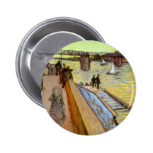 Bridge by Vincent van Gogh Buttons