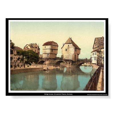 Bridge houses, Kreuznach, Prussia, Germany Poster by eyecandy