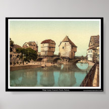 Bridge houses, Kreuznach, Prussia, Germany Poster