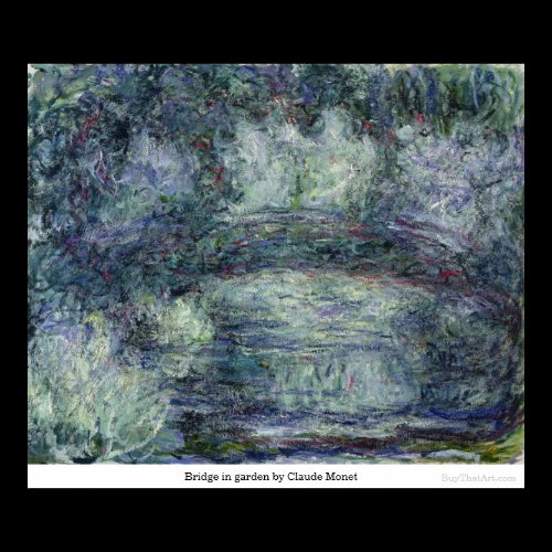 Bridge in garden by Claude Monet Print