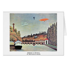 Bridge In Sèvres,  By Rousseau Henri Greeting Cards