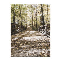 Bridge in the fall gallery wrap canvas