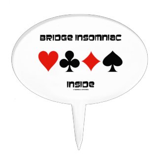 Bridge Insomniac Inside (Four Card Suits) Cake Topper