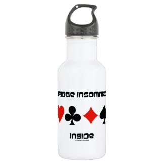 Bridge Insomniac Inside (Four Card Suits) 18oz Water Bottle