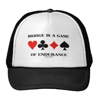 Bridge Is A Game Of Endurance (Four Card Suits) Mesh Hats
