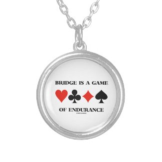 Bridge Is A Game Of Endurance (Four Card Suits) Necklace