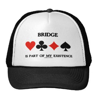 Bridge Is Part Of My Existence (Four Card Suits) Mesh Hats