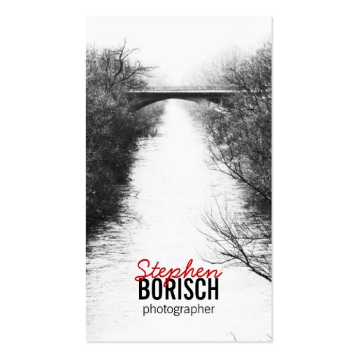 Bridge Minimalistic BW Photo Business Card (front side)