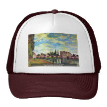 Bridge Of Moret And Mill In The Summer Trucker Hat