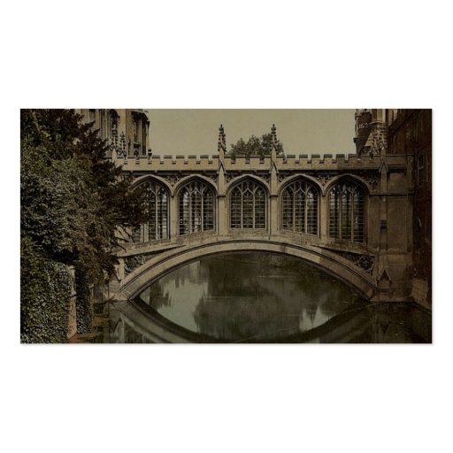 Bridge of Sighs, Cambridge, England vintage Photoc Business Card Templates (back side)