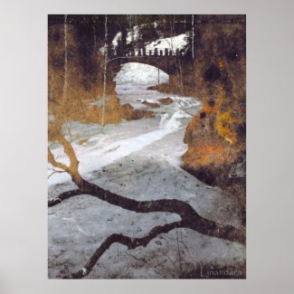 Bridge Over a Frozen Stream by Alexandra Cook print
