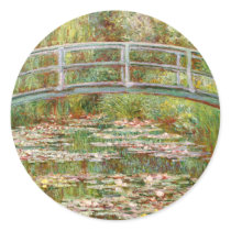 Bridge over a Pond of Water Lilies, Claude Monet Round Stickers