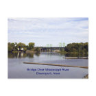 Bridge Over Mississippi River Davenport, Iowa Postcard