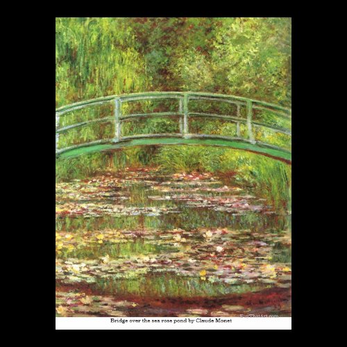 Bridge over the sea rose pond by Claude Monet Print