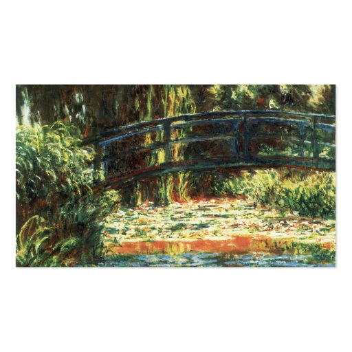 Bridge Over The Water Lily Pond by Claude Monet Business Card Template (back side)