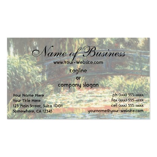 Bridge Over The Water Lily Pond by Claude Monet Business Card Template
