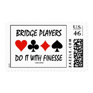 Bridge Players Do It With Finesse Four Card Suits Stamps