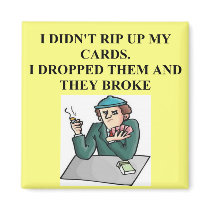 bridge poker card player game design fridge magnet