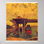Bridge under construction by Alfred Sisley Poster
