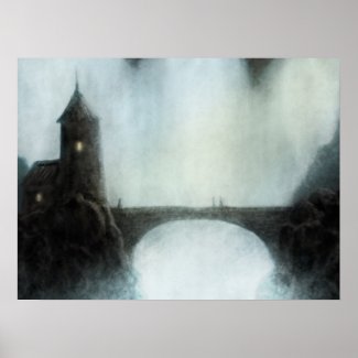 bridgefalls meeting fantasy landscape poster