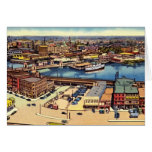 Bridgeport Connecticut Plaza and Harbor area Card