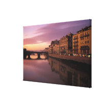 Bridges over the Arno River at sunset, Stretched Canvas Prints