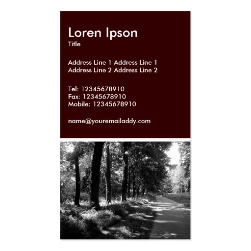 Bridle Path - Dark Brown Business Card Templates (back side)