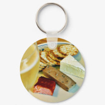 Brie Cheese Salmon Smoked Pate Crackers Champagne keychains