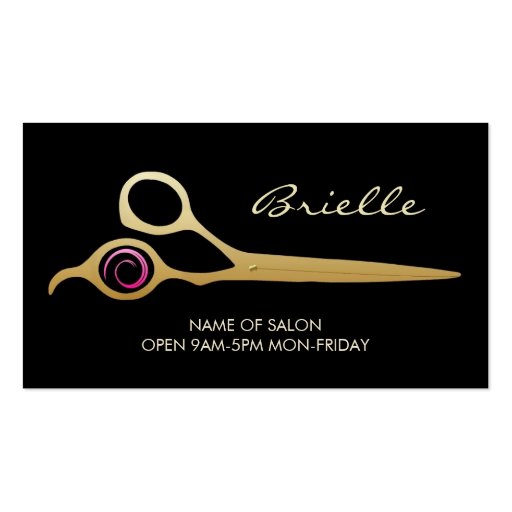 Brielle Gold Scissors Business Card (front side)