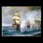 Brig Mercury Attacked by Two Turkish Ships postcards
