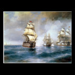 Brig Mercury Attacked by Two Turkish Ships postcards