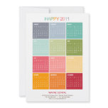 Bright 2011 Business Calendar Cards - Pastel - Personalized Announcement