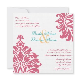 Bright 2011 Spring Wedding Colours Floral Damask invitation