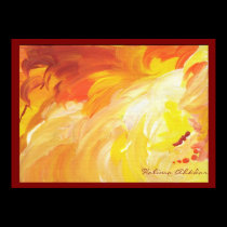 BRIGHT ABSTRACT orange painting texture posters