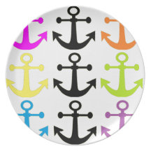 Bright Anchors Party Plate