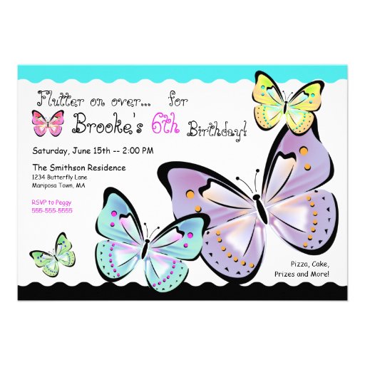 Bright and Beautiful Butterfly Invitation